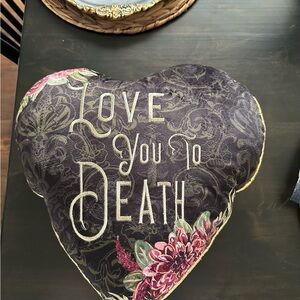 Heart-Shaped Decorative Pillow with Floral Design